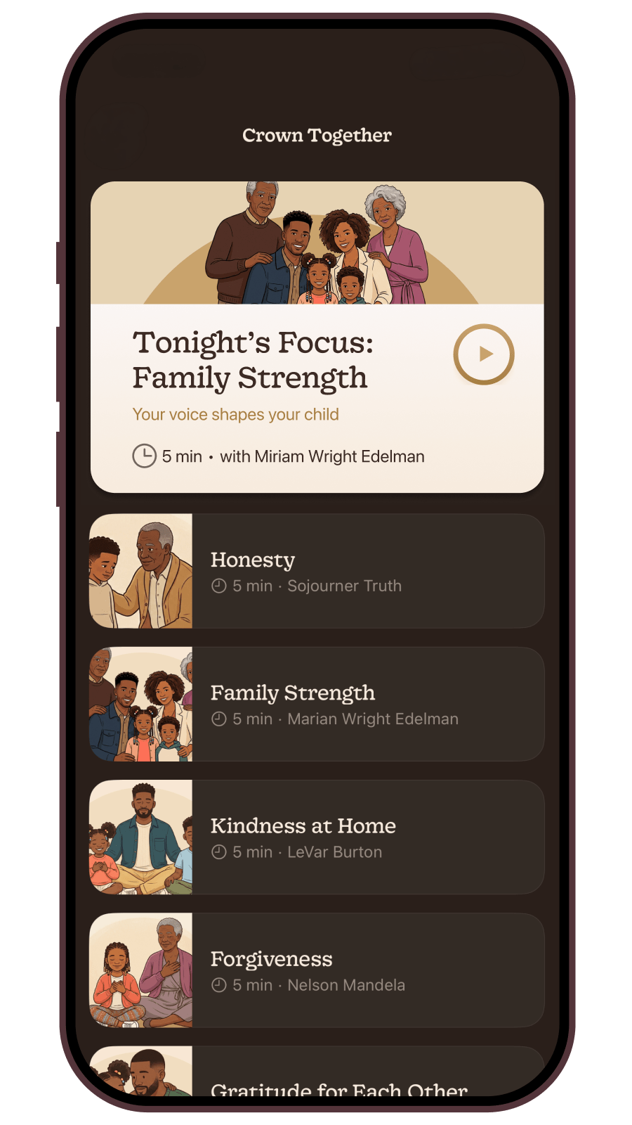 A parent reading Crown Together aloud