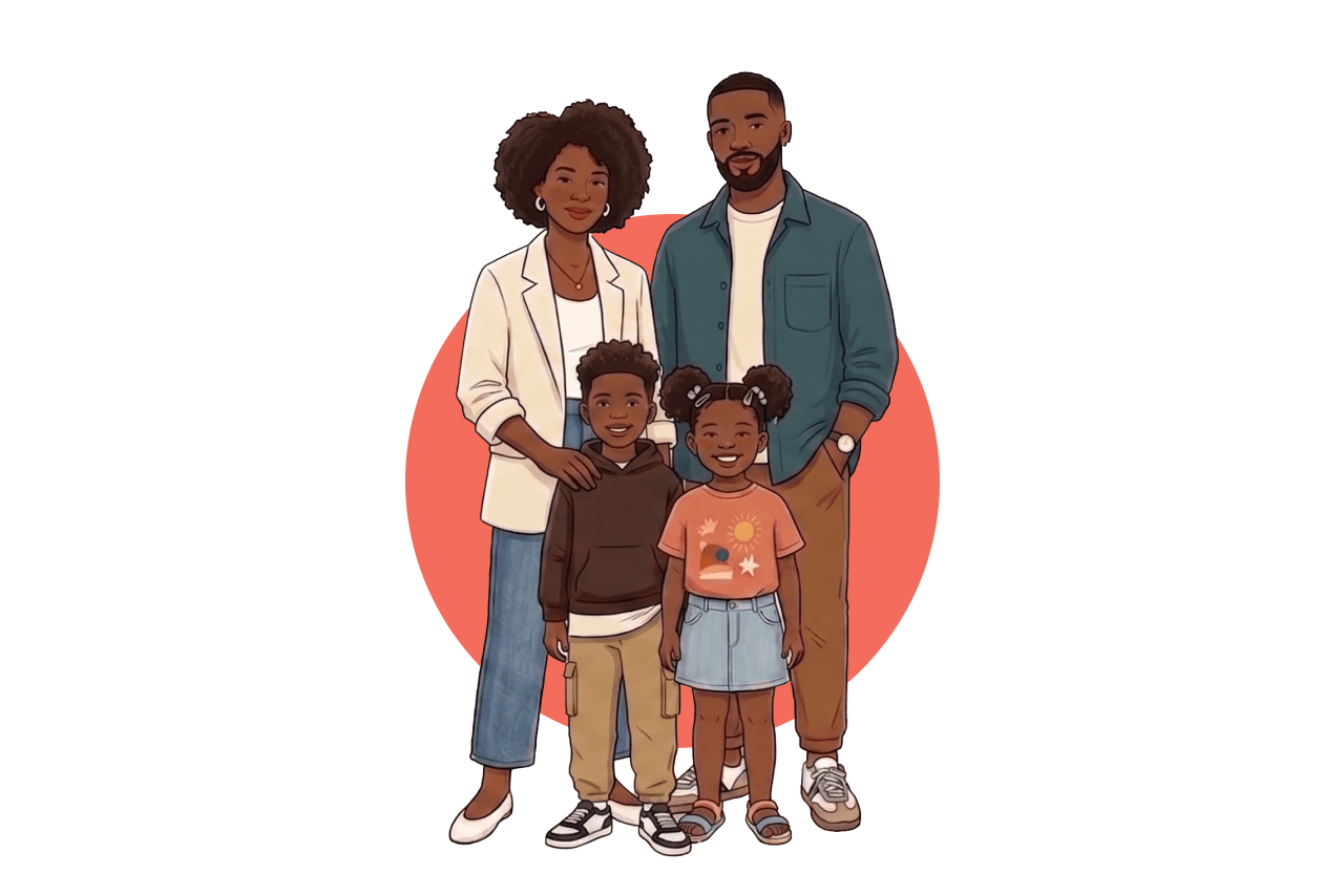 The family behind Bright Crowns, at home