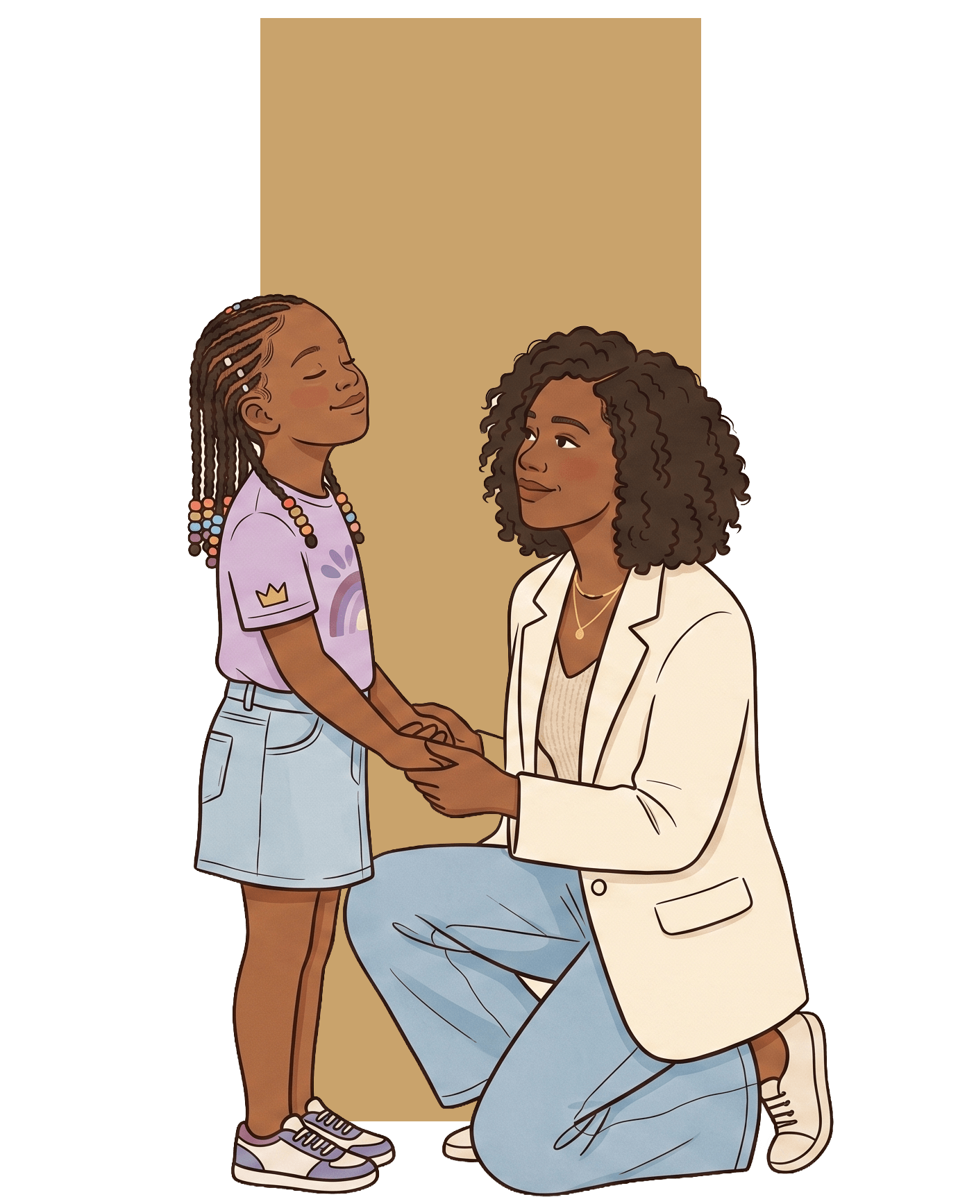 A parent and child at the start of the day