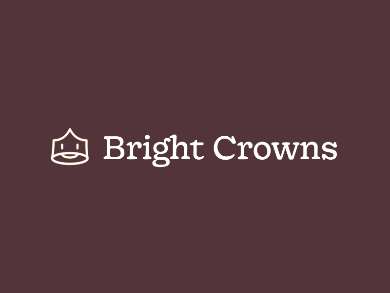 Bright Crowns logo, reversed white