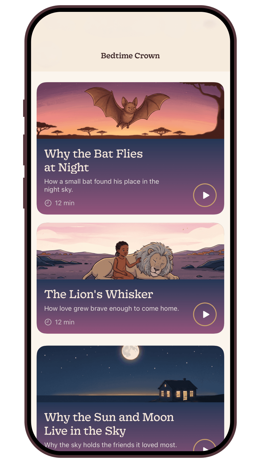 Bedtime Crown in the Bright Crowns app